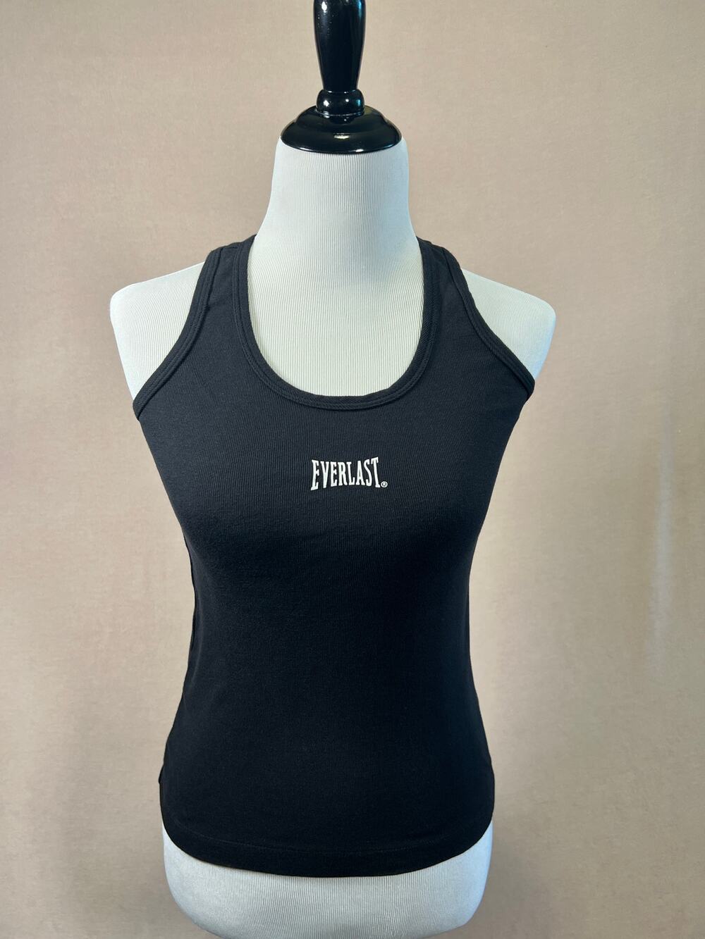 Everlast Black Ribbed Racerback Tank Top Athletic Workout Women's